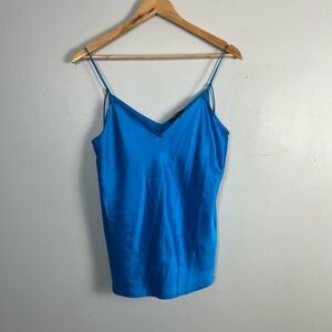 Paige bright blue 100% silk tie tank top size small